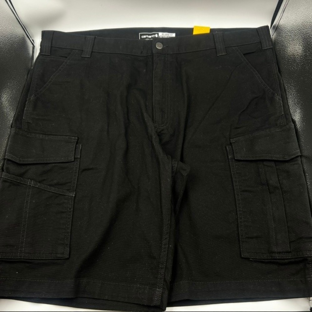 NWT Carhartt Rugged Flex Relaxed Fit Black Canvas Cargo Work Shorts Size 42